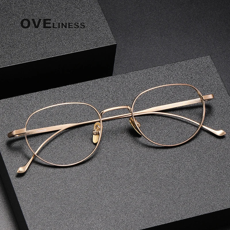 Oveliness Unisex Full Rim Oval Titanium Eyeglasses 0100 Full Rim Oveliness