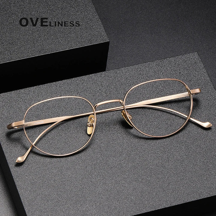 Oveliness Unisex Full Rim Oval Titanium Eyeglasses 0100 Full Rim Oveliness