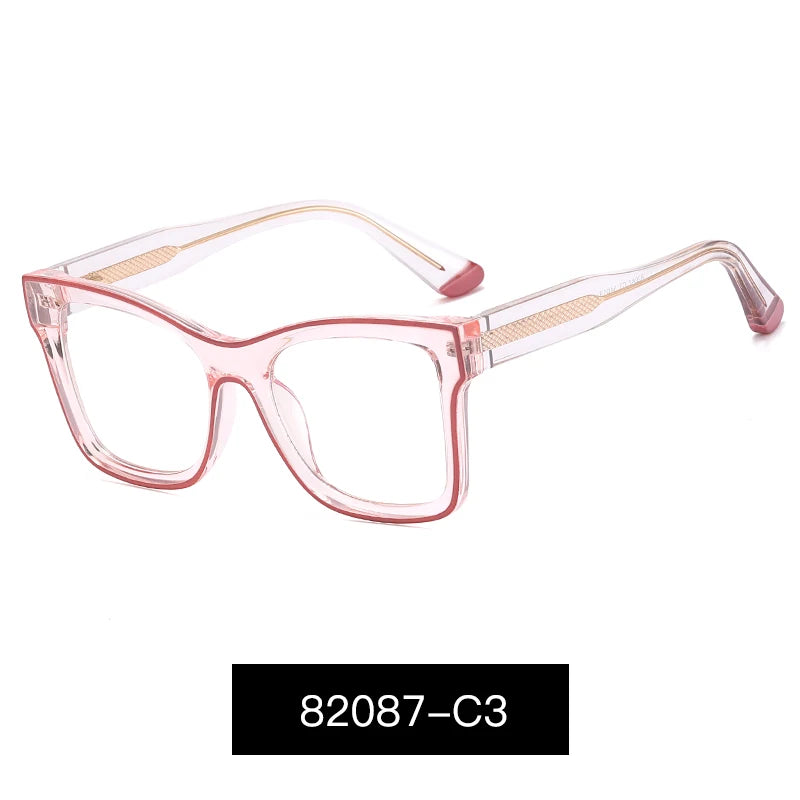 Handoer Women's Full Rim Square Cat Eye Tr 90 Alloy Eyeglasses 82087