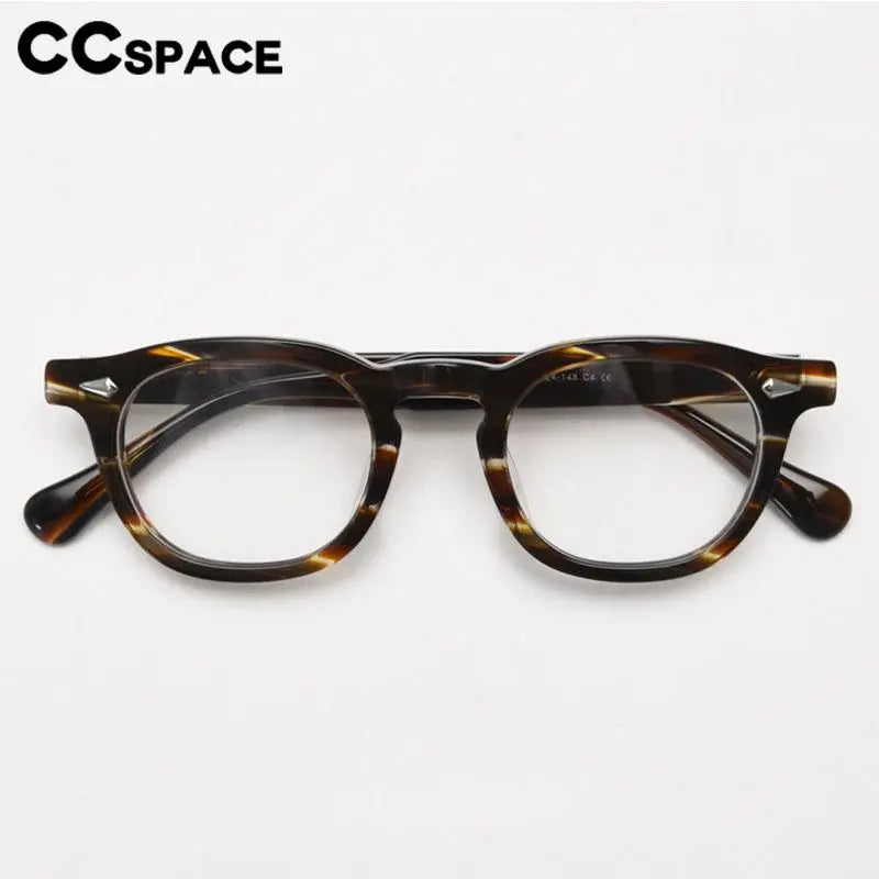 CCspace Unisex Full Rim Square Acetate Eyeglasses 56838 Full Rim CCspace