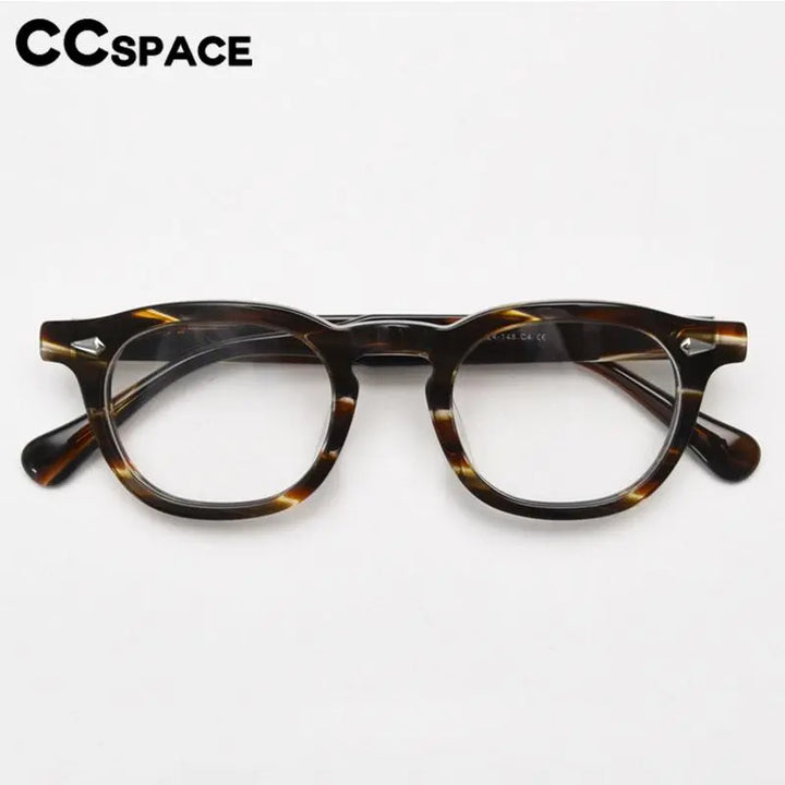 CCspace Unisex Full Rim Square Acetate Eyeglasses 56838 Full Rim CCspace