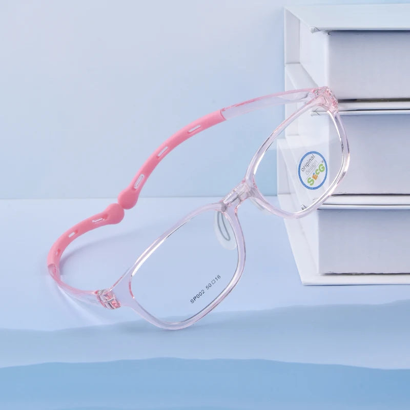 Secg Unisex Children's Full Rim Square Tr 90 Silicone Eyeglasses 19162 Full Rim Secg