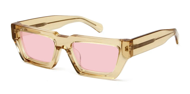 Esnbie Unisex Full Rim Brow Line Square Acetate Sunglasses 101023