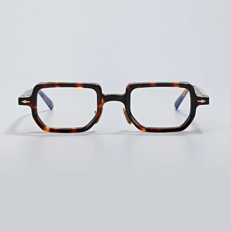 Hewei Unisex Full Rim Browline Square Acetate Eyeglasses 0016 Full Rim Hewei   