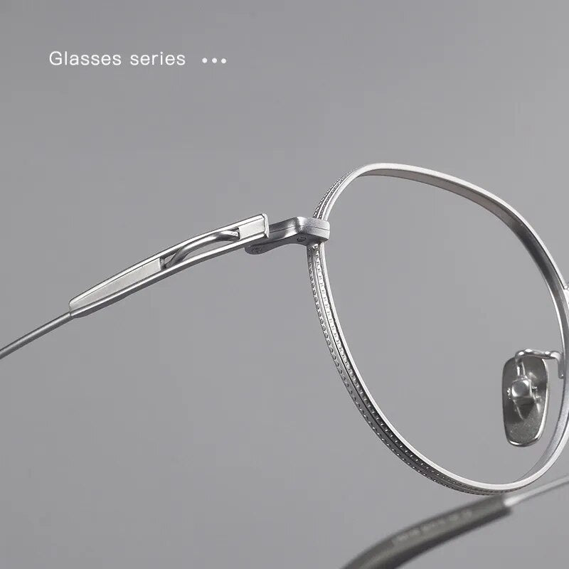 Hdcrafter Unisex Full Rim Round Titanium Eyeglasses Lsa1081 Full Rim Hdcrafter Eyeglasses   