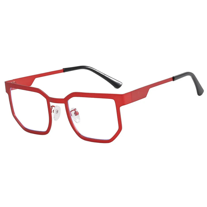 CCspace Women's Full Rim Polygon Alloy Eyeglasses 57428 Full Rim CCspace Red