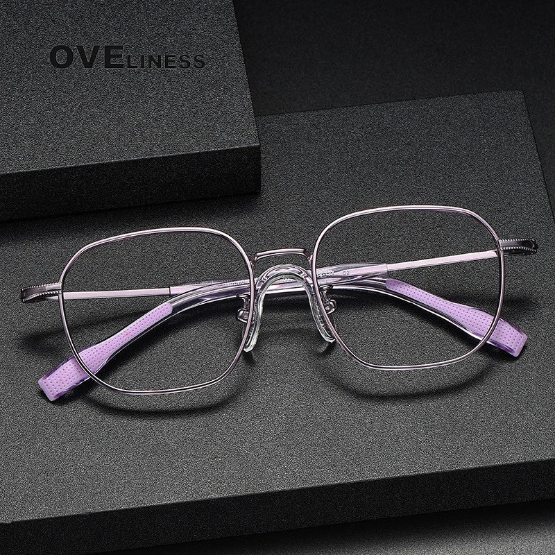 Oveliness Unisex Full Rim Square Titanium Eyeglasses 80940 Full Rim Oveliness