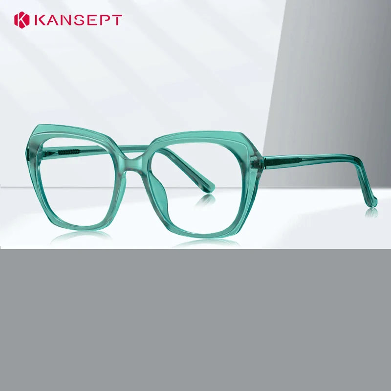 Kansept Women's Full Rim Oval Tr 90 Titanium Reading Glasses 66042