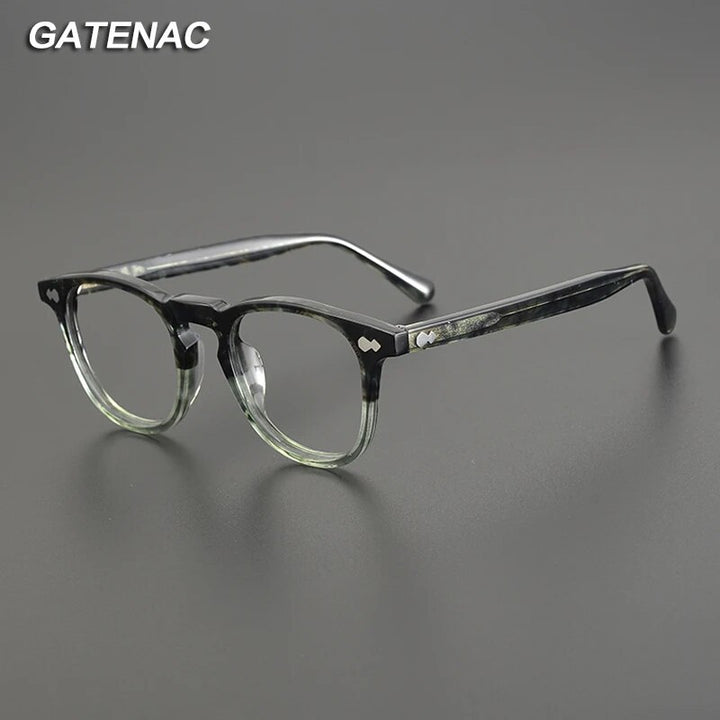 Gatenac Unisex Full Rim Square Acetate Eyeglasses Gxyj1142 Full Rim Gatenac
