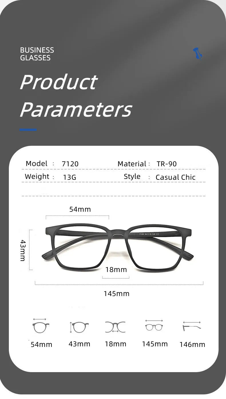 Kocolior Unisex Full Rim Square Tr 90 Acetate Hyperopic Reading Glasses 7120 Reading Glasses Kocolior