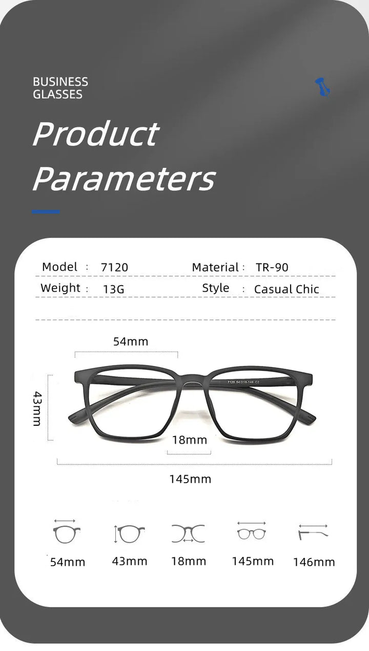 Kocolior Unisex Full Rim Square Tr 90 Acetate Hyperopic Reading Glasses 7120 Reading Glasses Kocolior