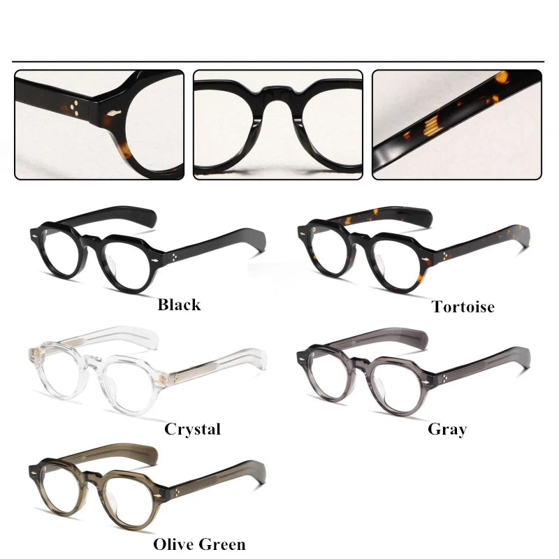 Black Mask Women's Full Rim Flat Top Oval Round Acetate Eyeglasses 13923 Full Rim Black Mask