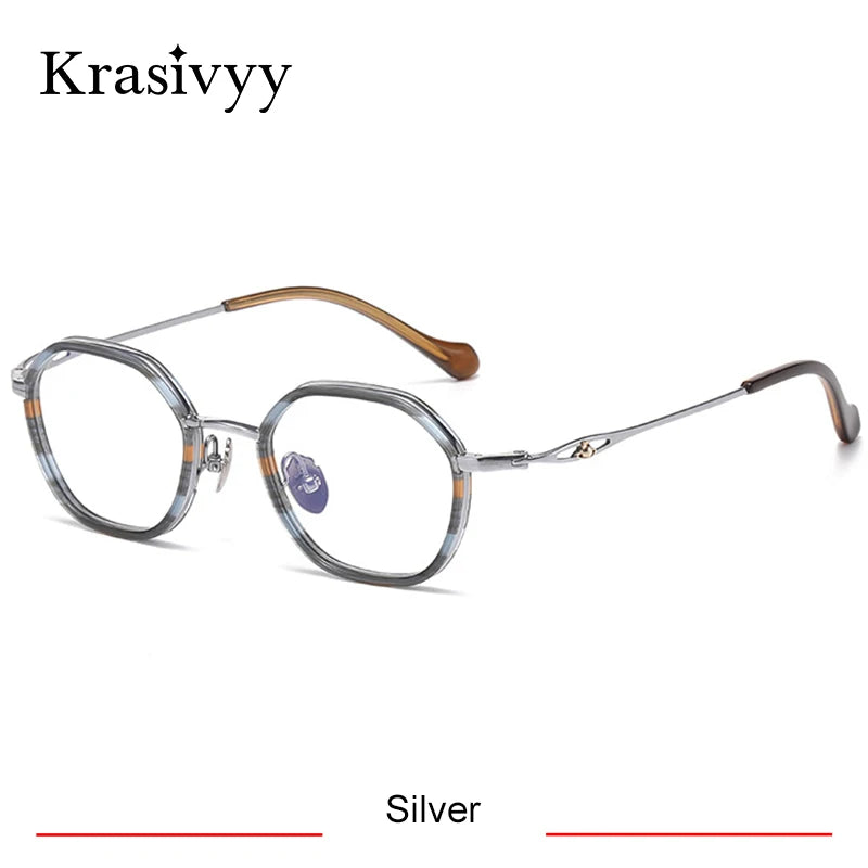 Krasivyy Women's Full Rim Polygon Titanium Acetate Eyeglasses 316893