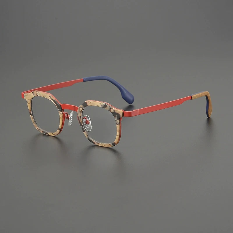 Gatenac Women's Full Rim Square Acetate Titanium Eyeglasses G85893
