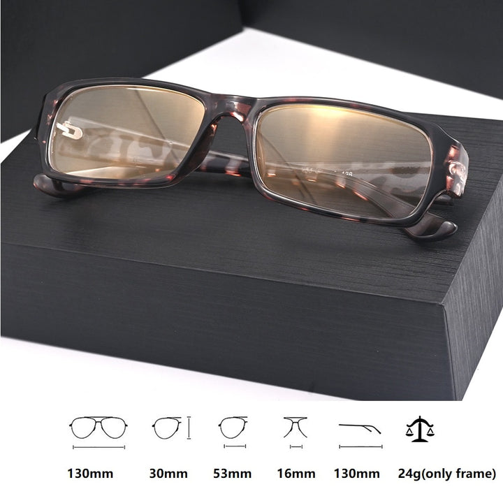 Cubojue Unisex Full Rim Rectangle Tr 90 Titanium Myopic Reading Glasses 253m Reading Glasses Cubojue   