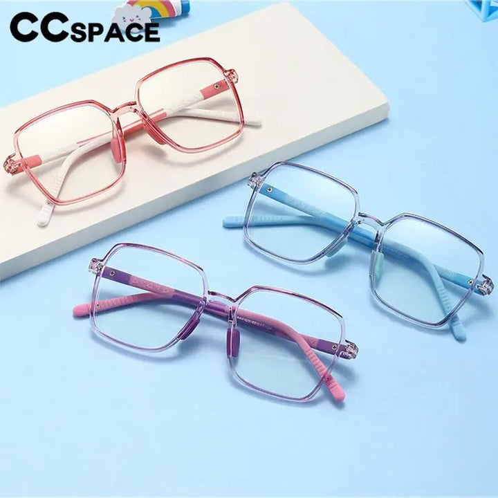 CCspace Unisex Children's Full Rim Square Tr 90 Titanium Eyeglasses 57511 Full Rim CCSpace
