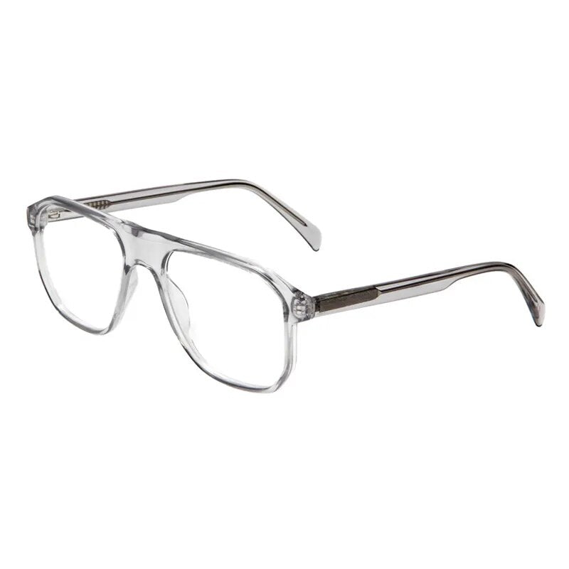 Gatenac Unisex Full Rim Square Acetate Eyeglasses Gxyj1135 Full Rim Gatenac Transparent Gray