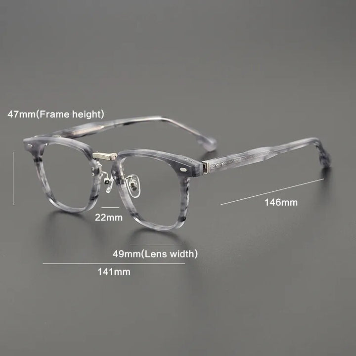 Gatenac Unisex Full Rim Square Titanium Acetate Eyeglasses Gxyj1130 Full Rim Gatenac