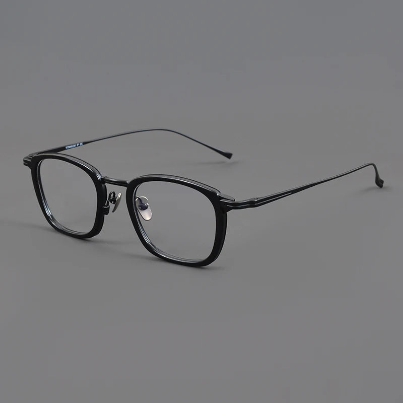 Aimee Unisex Full Rim Big Square Titanium Acetate Eyeglasses 94224 Full Rim Aimee Black