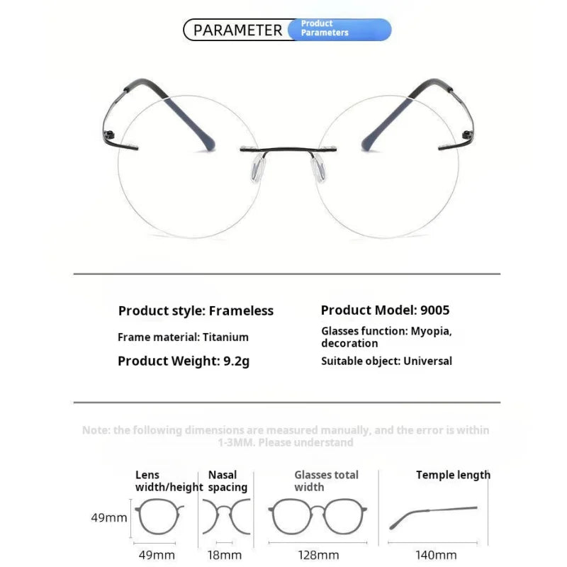 Momoja Women's Rimless Round Titanium Reading Glasses 729005