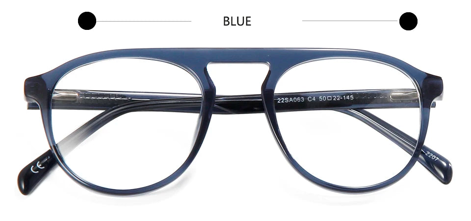 Esnbie Women's Full Rim Square Acetate Eyeglasses 220631 Full Rim Esnbie BLUE