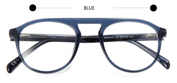 Esnbie Women's Full Rim Square Acetate Eyeglasses 220631 Full Rim Esnbie BLUE