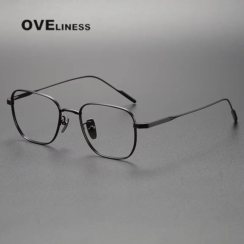 Oveliness Women's Full Rim Square Polygon Titanium Eyeglasses 80809