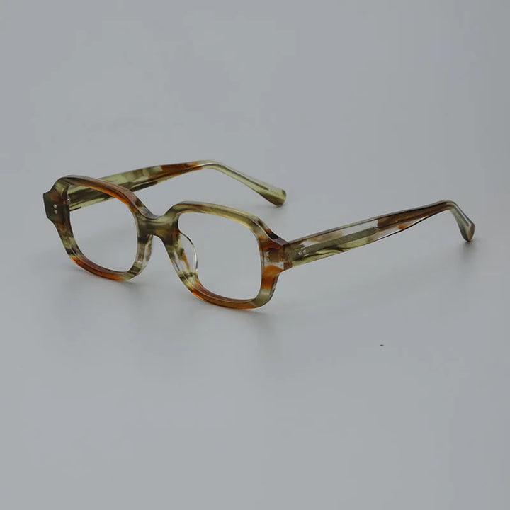 Hewei Unisex Full Rim Rectangle Acetate Eyeglasses 0026 Full Rim Hewei grass green