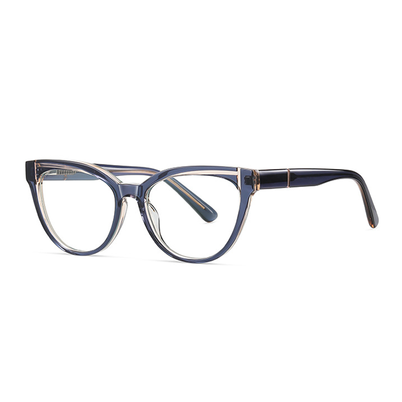 Ralferty Women's Full Rim Square Cat Eye Acetate Eyeglasses D8819 Full Rim Ralferty C733 Clear Blue China