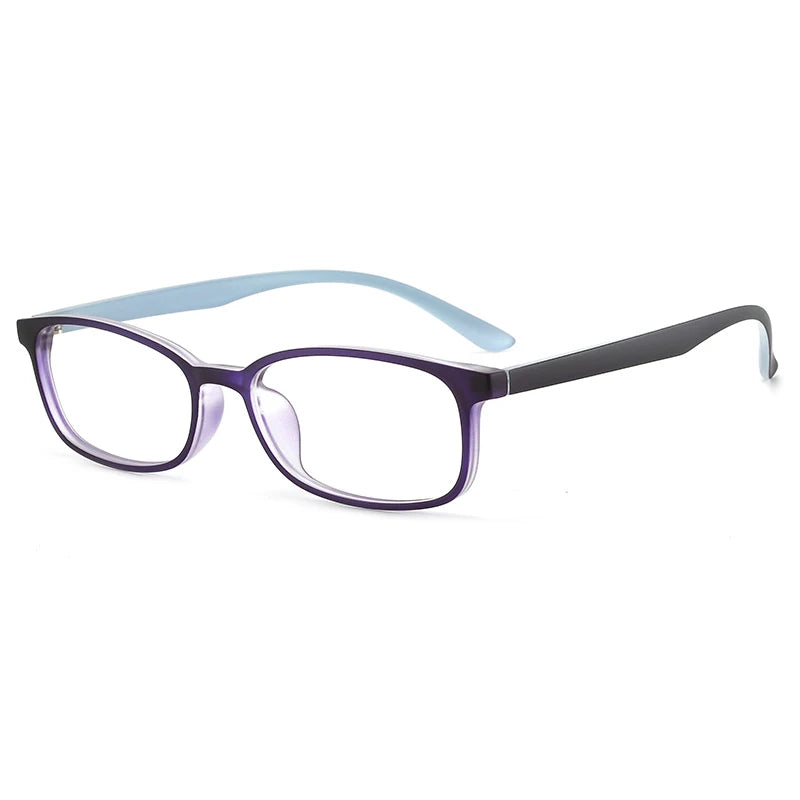 Bclear Unisex Small Full Rim Rectangle Plastic Eyeglasses 1058 Full Rim Bclear Blue purple  