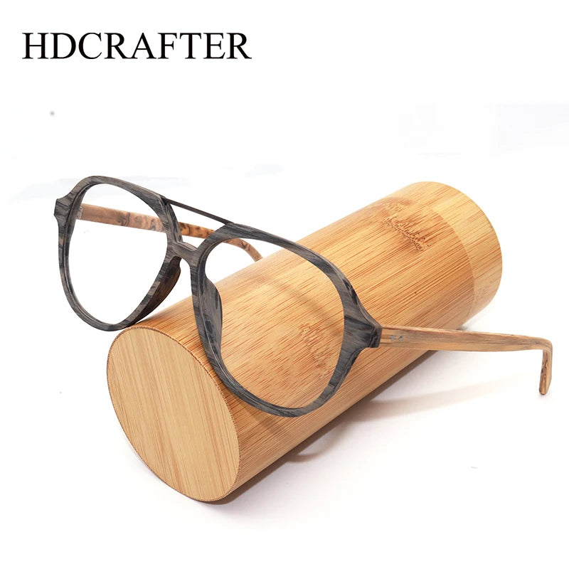 Hdcrafter Unisex Full Rim Oval Double Bridge Acetate Eveglasses 946032