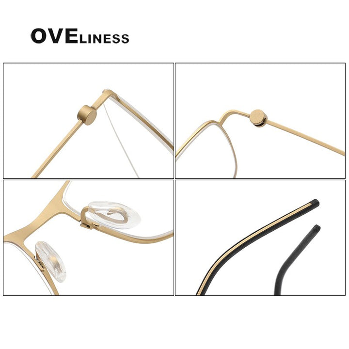 Oveliness Unisex Full Rim Rectangle Titanium Eyeglasses Full Rim Oveliness