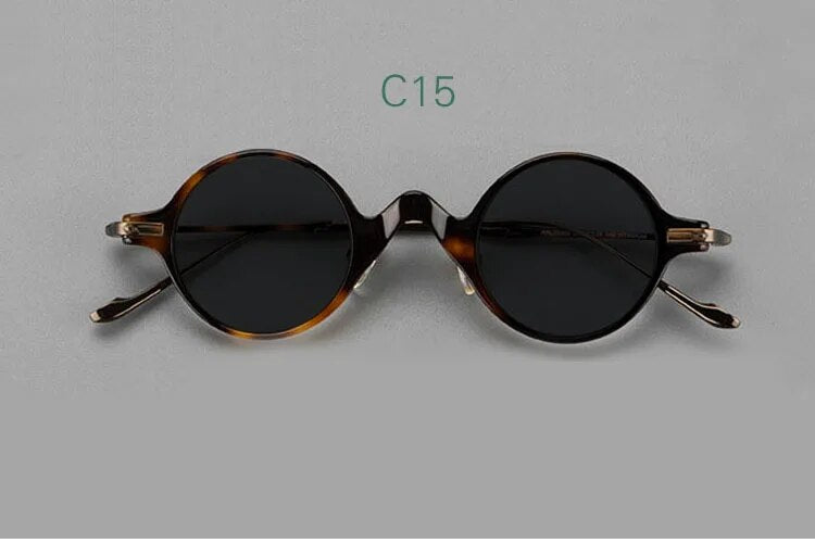 Yujo Unisex Full Rim Round Titanium Acetate Polarized Sunglasses 4128B Full Rim Yujo C15 China