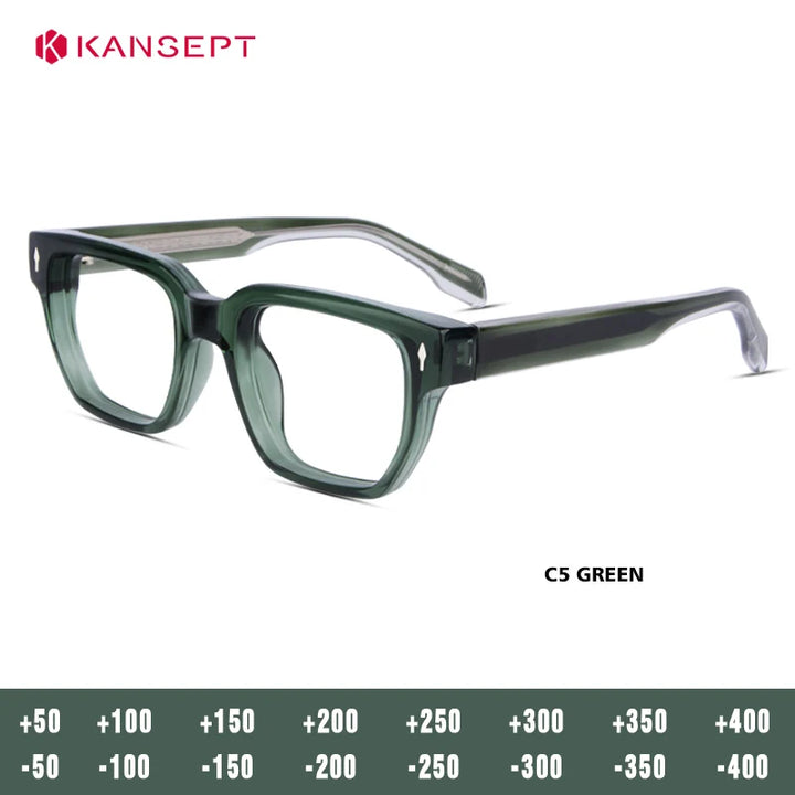 Kansept Unisex Full Rim Square Tr 90 Titanium Reading Glasses 58304