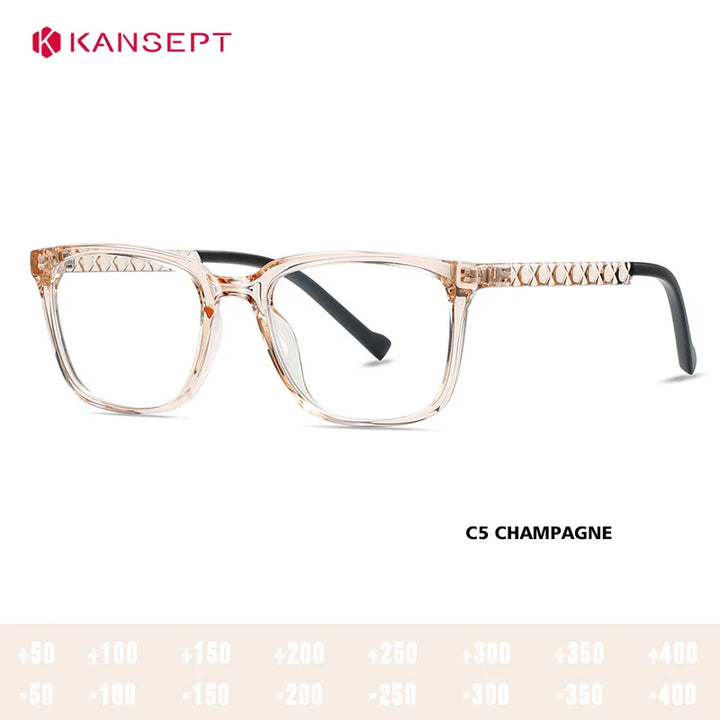 Kansept Unisex Full Rim Square Tr 90 Alloy Reading Glasses 62017