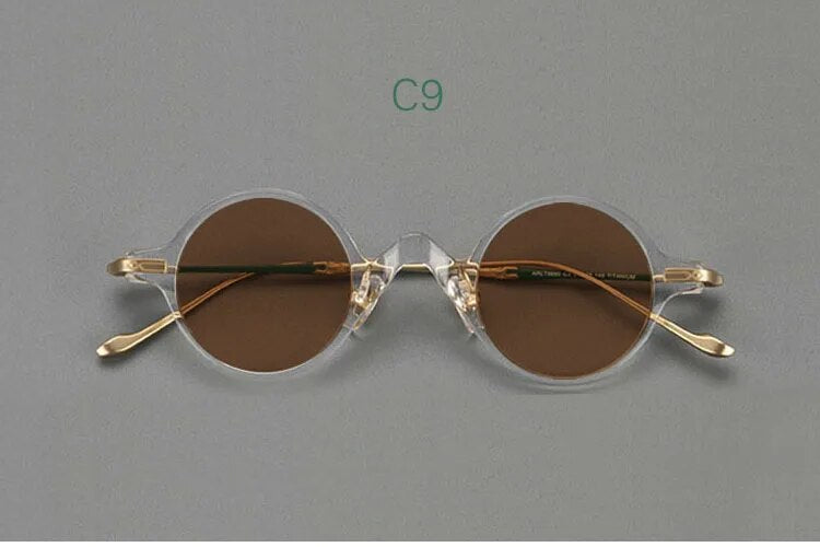 Yujo Unisex Full Rim Round Titanium Acetate Polarized Sunglasses 4128B Full Rim Yujo C9 China