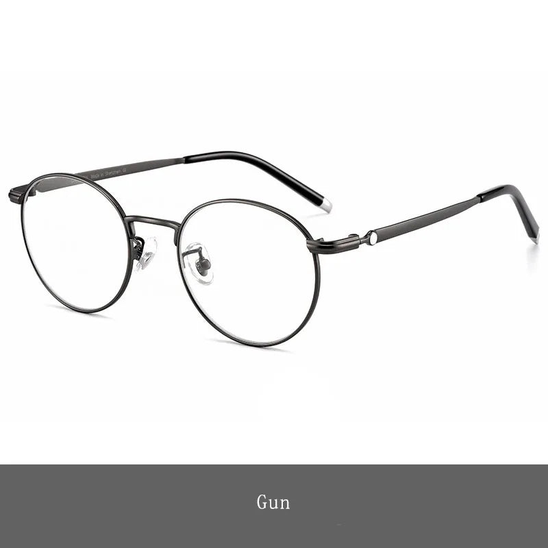 Hdcrafter Unisex Full Rim Round Titanium Eyeglasses 0172O Full Rim Hdcrafter Eyeglasses GRAY