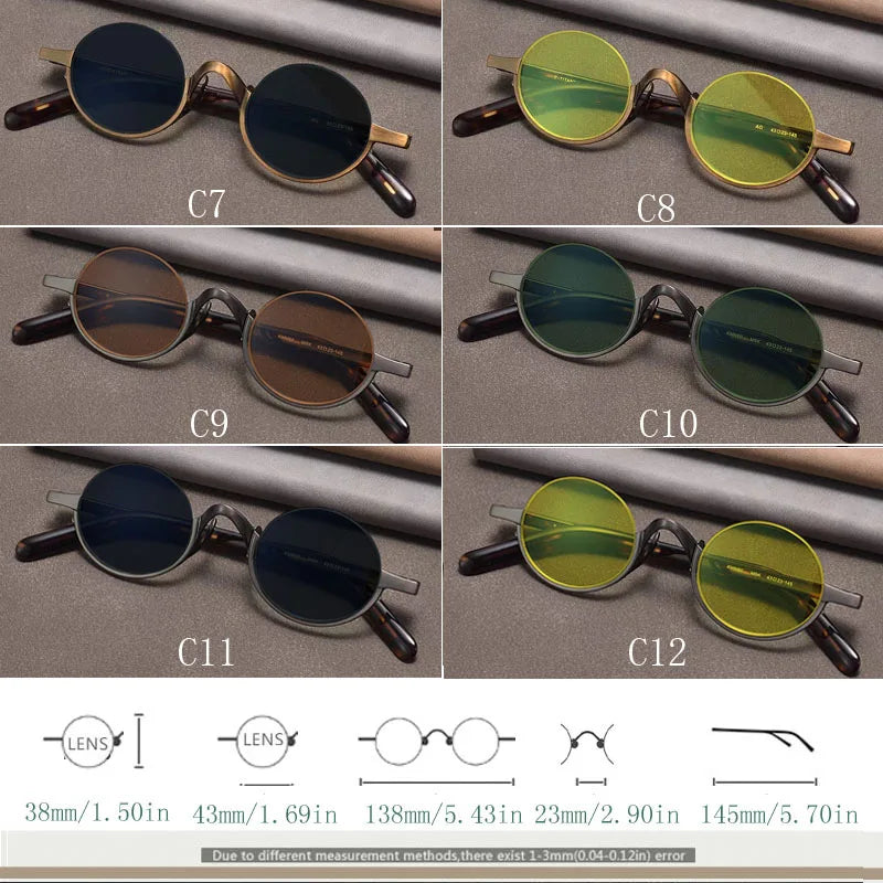 Yujo Unisex Semi Rim Oval Titanium Polarized Sunglasses Y4338 Sunglasses Yujo