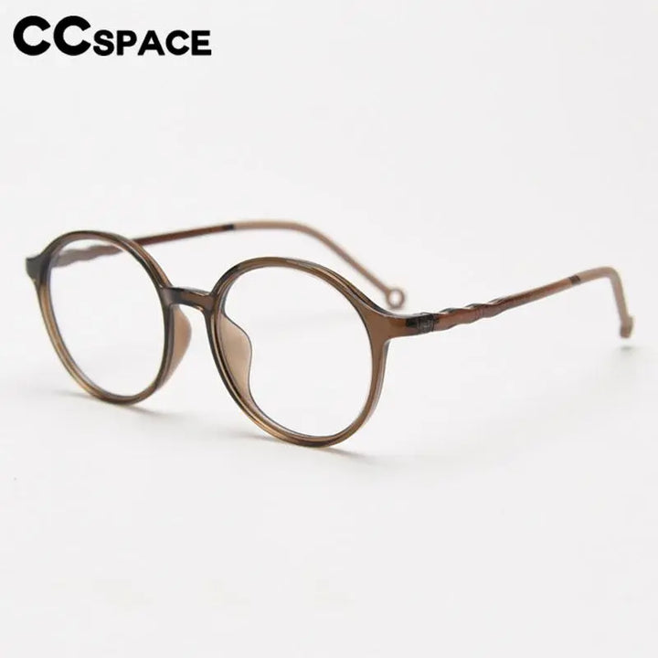 CCspace Unisex Full Rim Round Tr 90 Titanium Eyeglasses 56834 Full Rim CCspace