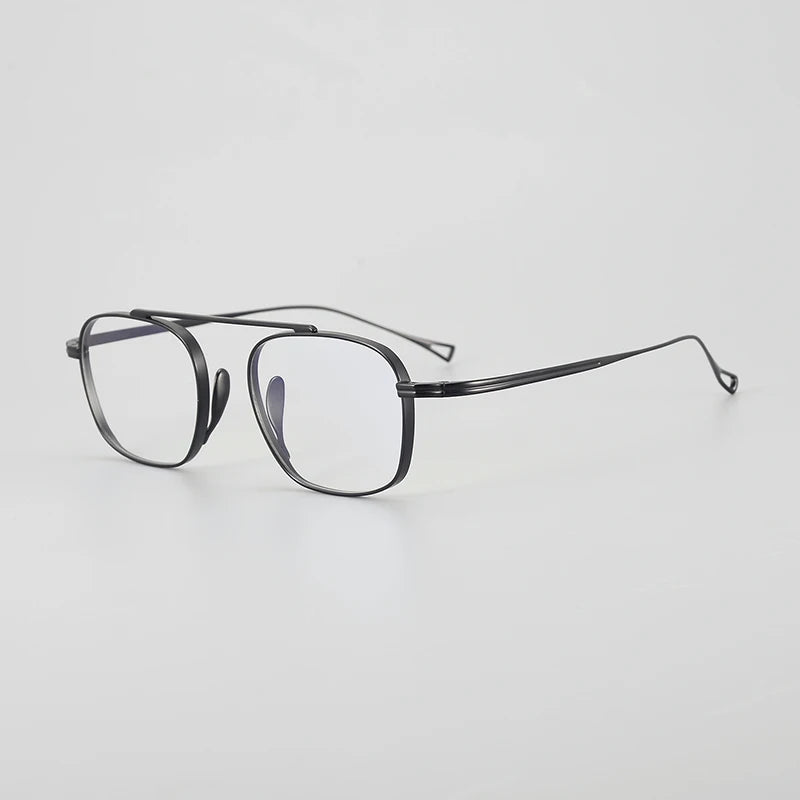 Gatenac Unisex Full Rim Small Square Titanium Eyeglasses Gxyj1474 Full Rim Gatenac Black