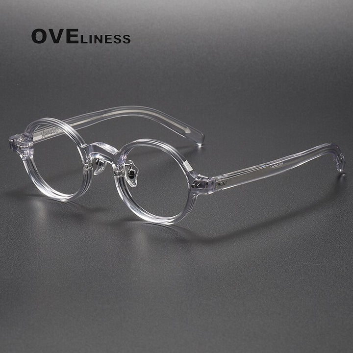 Oveliness Unisex Full Rim Roun Acetate Eyeglasses 005 Full Rim Oveliness transparent  