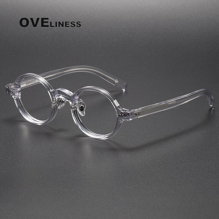 Oveliness Unisex Full Rim Roun Acetate Eyeglasses 005 Full Rim Oveliness transparent
