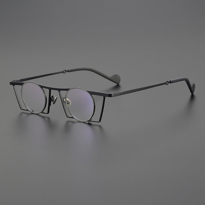 Gatenac Unisex Full Rim Square Round Titanium Eyeglasses Gxyj1035 Full Rim Gatenac