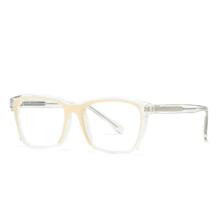 CCspace Unisex Full Rim Square Plastic Eyeglasses 56841 Full Rim CCspace C10Tea