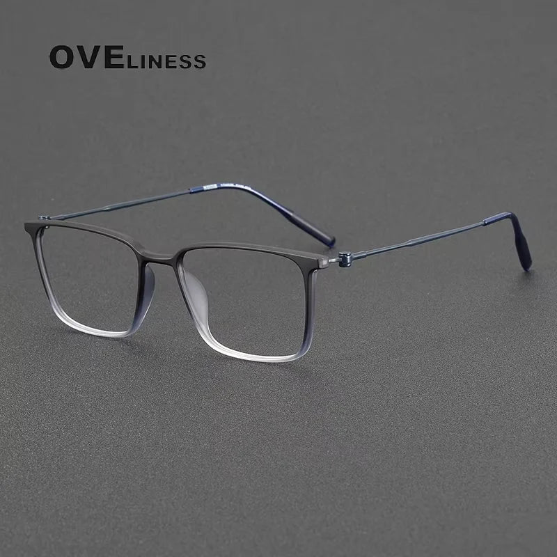 Oveliness Women's Full Rim Square  Acetate Titanium Eyeglasses 28674