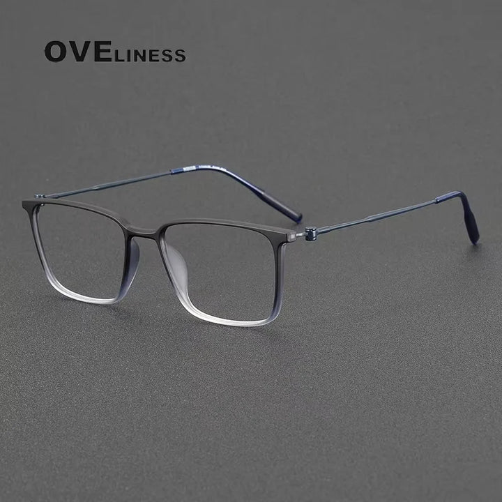 Oveliness Women's Full Rim Square  Acetate Titanium Eyeglasses 28674