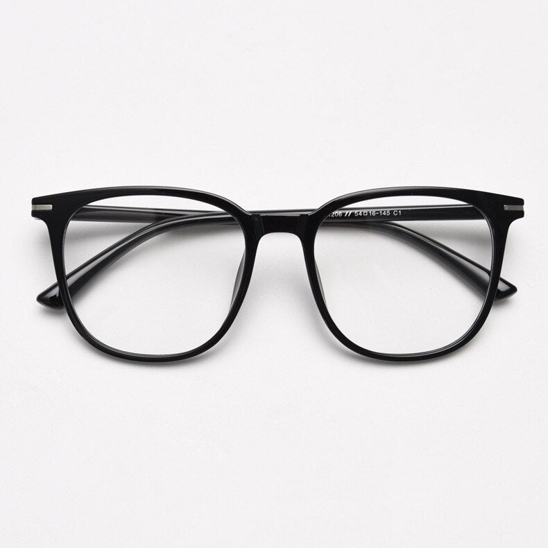 CCspace Unisex Full Rim Square Tr 90 Titanium Eyeglasses 56736 Full Rim CCspace C1Black