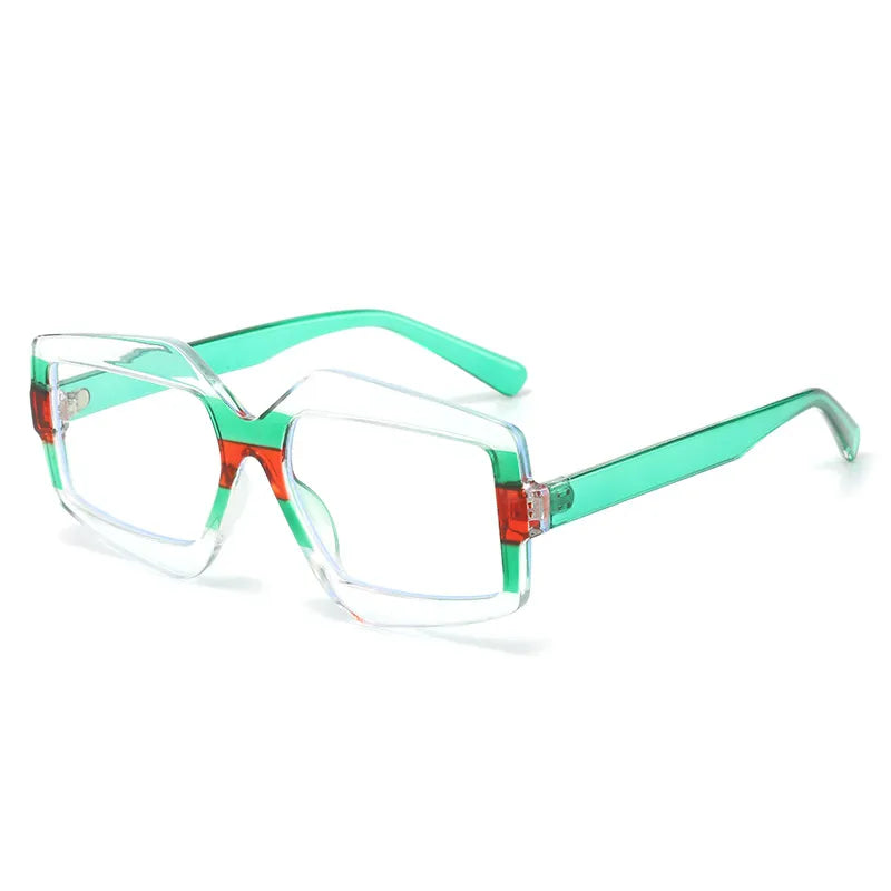 CCspace Unisex Full Rim Square Plastic Eyeglasses Sunglasses 56825 Full Rim CCspace C11GreenClear