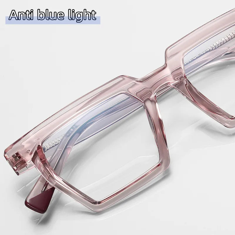 Kocolior Unisex Full Rim Square Large Acetate Hyperopic Reading Glasses 2144 Reading Glasses Kocolior   