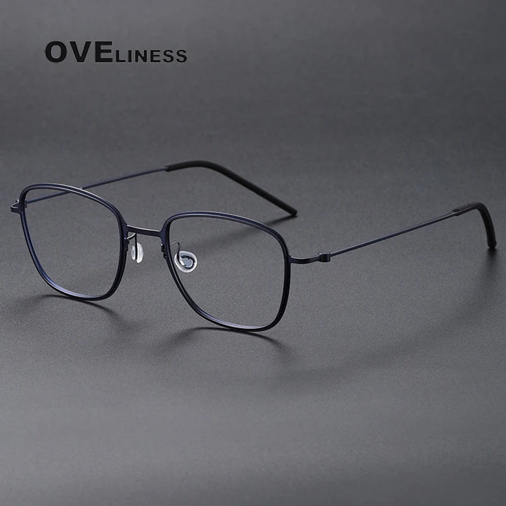 Oveliness Unisex Full RIm Square Screwless Titanium Eyeglasses 5530 Full Rim Oveliness blue